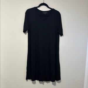 Pink Tartan Black T-Shirt Dress